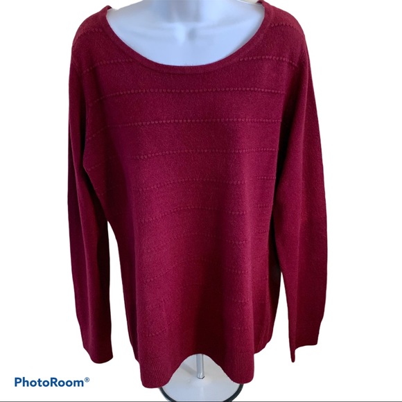 NWT Karen Scott Merlot color Sweater SzL - Picture 3 of 11